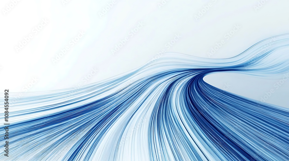 Aufkleber abstract linear blue lines pattern on white background technology line, speed motion, fast forward c