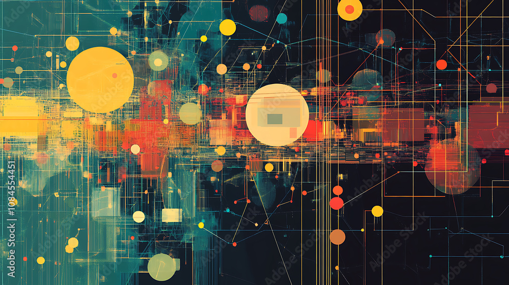 Aufkleber Big Data Structuring and Map Reduce Process Illustration