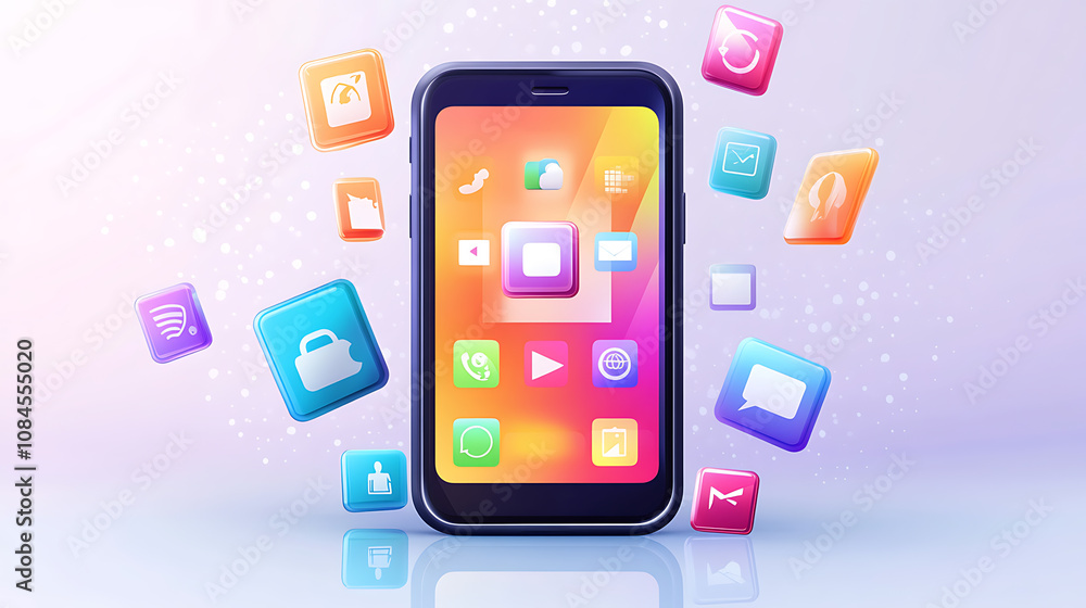 Poster An illustration of App Modernization concept, showcasing the evolution of technological application development with a focus on artificial intelligence growth and digital transformation