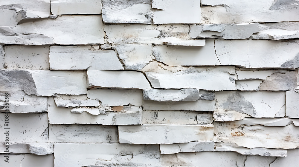 Poster an abstract and weathered texture, combining light gray stucco with aged paint on a brick wall, suit