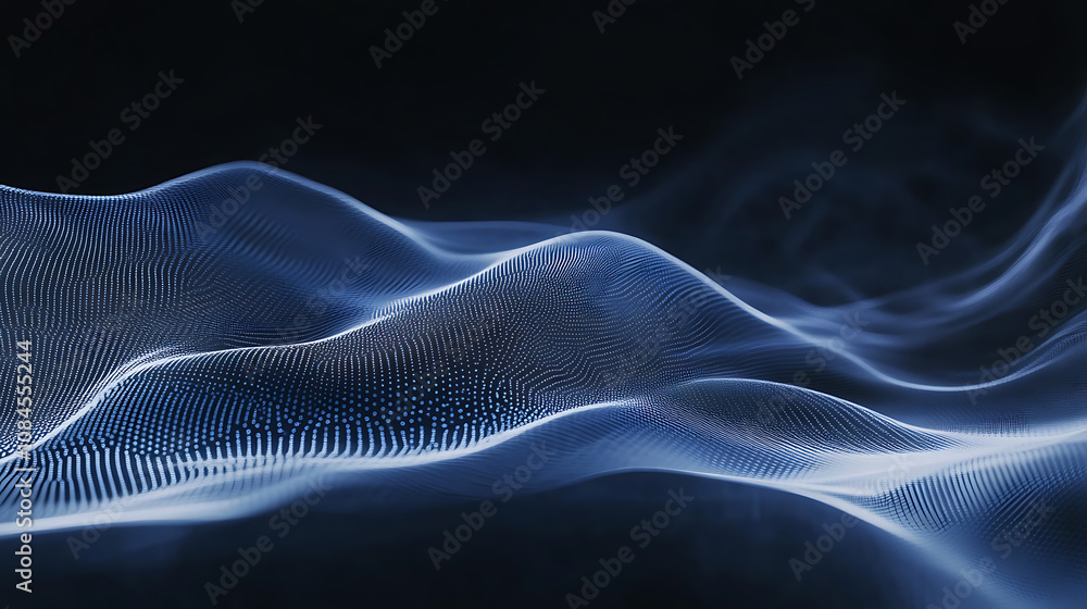 Aufkleber an abstract concept of technology or data, a blue gradient on a dark background with light lines for