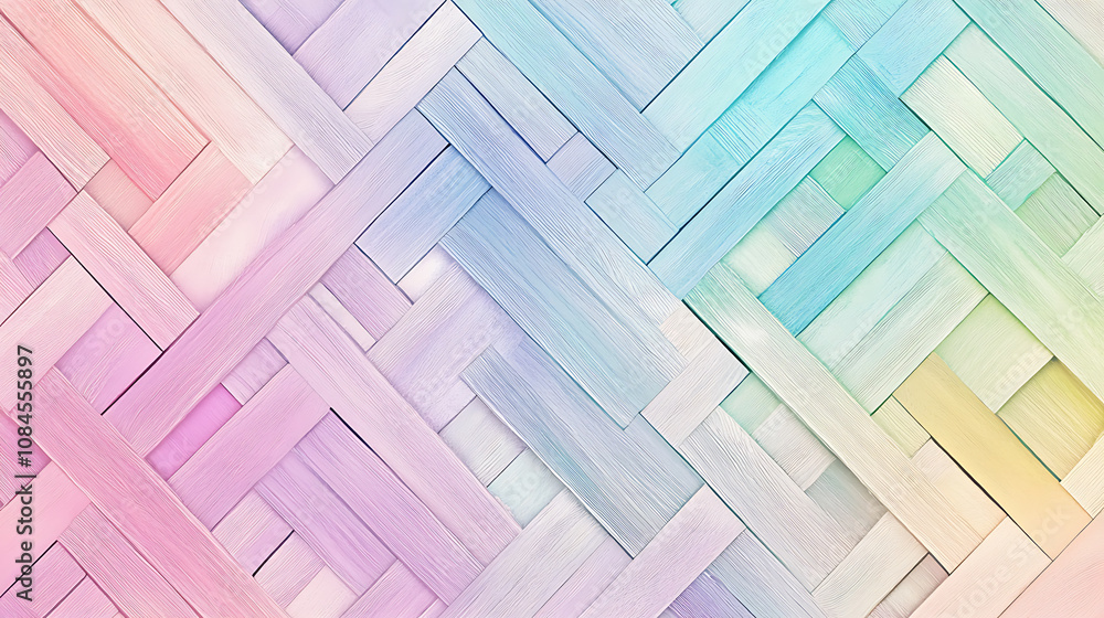 Aufkleber Cute pastel colorful herringbone pattern background with stripes and lines Soft color geometric texture for nursery wallpaper