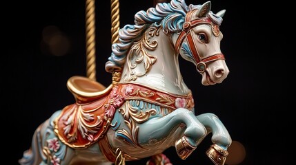 Fototapeta premium A beautifully detailed carousel horse ornament