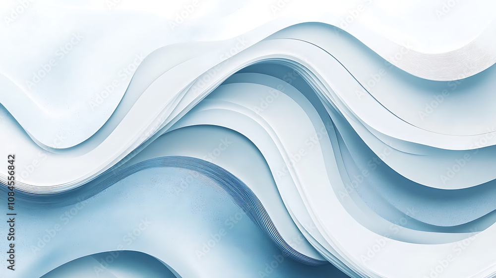 Poster blue and white background with wavy lines banner design for corporate presentation or website header