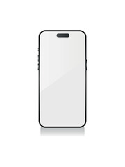 Smartphone phone with shadow on a white background. Blank template for your design - branding mockup