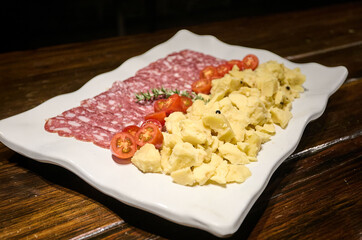 Mendoza,Argentina. 05-14-2022. Picada Argentine's traditional food.
