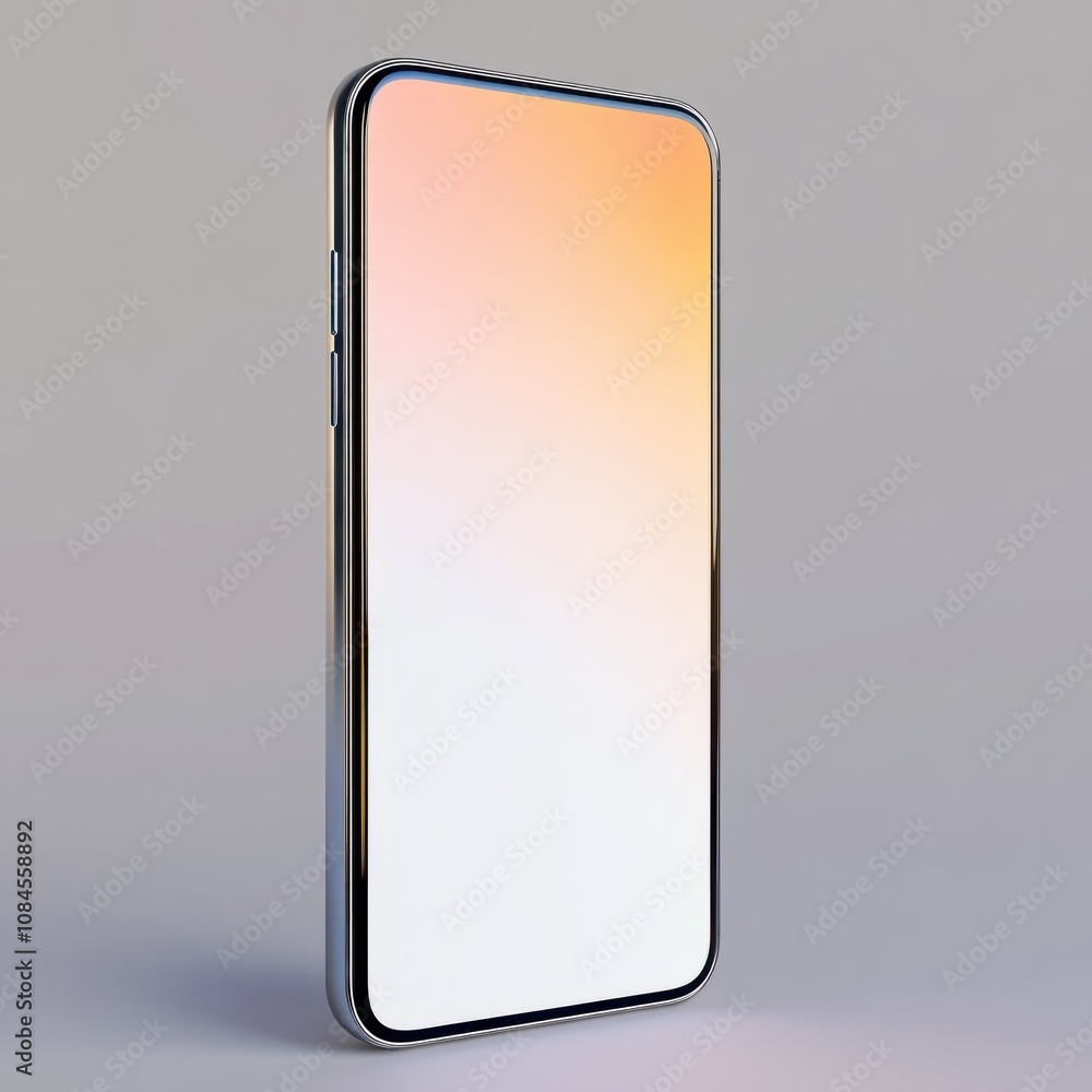 Poster mockup smart phone new generation and advertisement screen transparent and clipping path