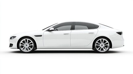 New white car isolared on white background