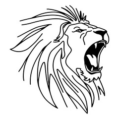 Fototapeta premium Lion portrait line art