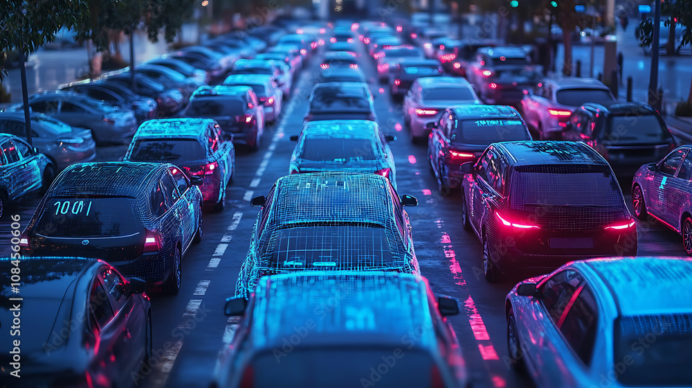Leinwandbilder smart lpr camera parking system solutions are visualized, showing automated number plate recognition