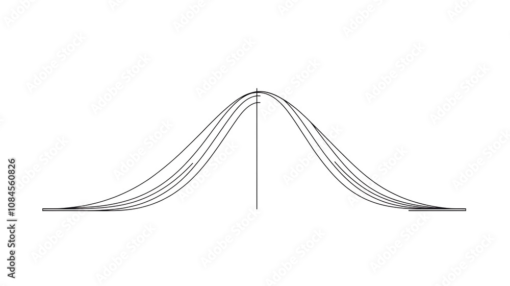 Leinwandbilder single line drawing style, simple lines consisting of two curves above and below the white backgroun