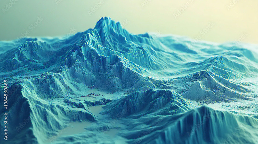 Poster terrain and topographical big data visualization