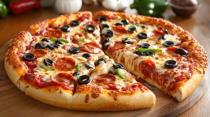 Picture of a delicious Supreme pizza