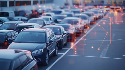 Smart LPR camera parking system solutions are visualized, showing automated number plate recognition for barrier-free parking lot management