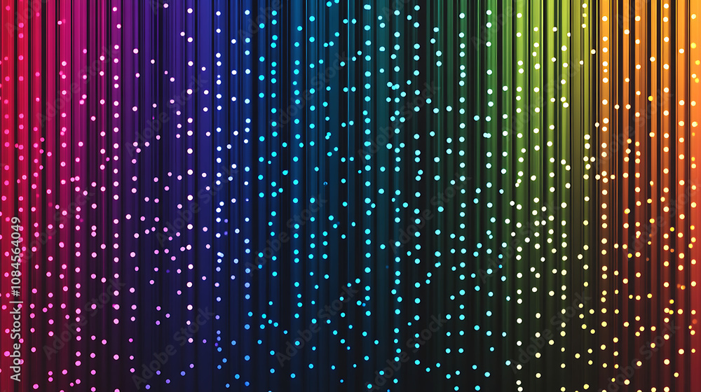 Poster Vertical animation , Abstract colorful dotted lines background pattern