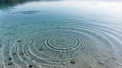 Unique pattern of ripples on a transparent surface, landscape, natural, gradient