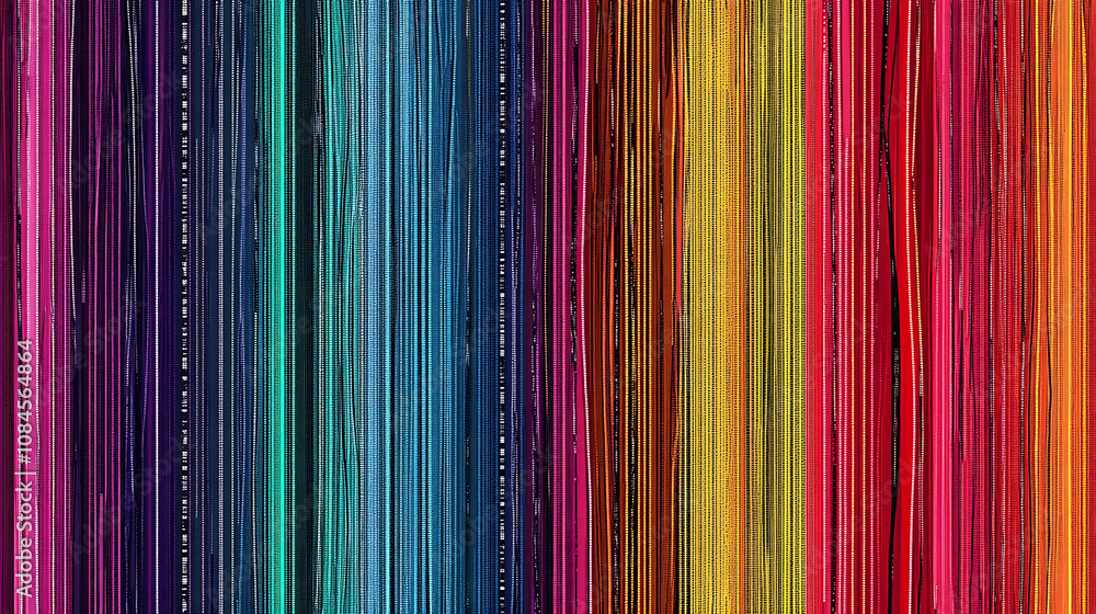 Poster Vertical animation , Abstract colorful dotted lines background pattern