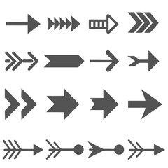 Directional arrow signs or icons set designs