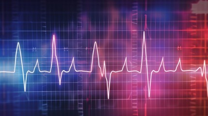 Detailed ECG Readout Illustration Highlighting Abnormal Heart Rhythms for Medical Study
