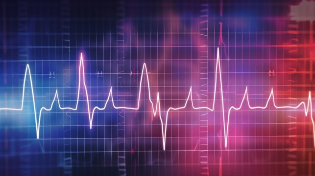Detailed ECG Readout Illustration Highlighting Abnormal Heart Rhythms for Medical Study