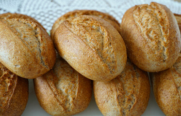 Freshly baked pastries made from graham and rye flour
