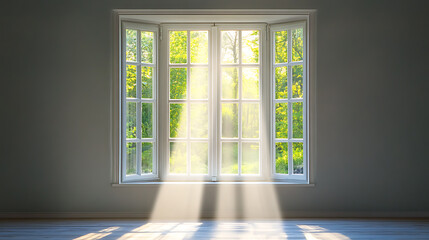 New Plastic window frames, Sun rays coming through the window