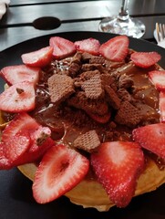 Strawberry Chocolate Pancake dessert