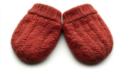 Cozy red knitted mittens for cold weather fashion