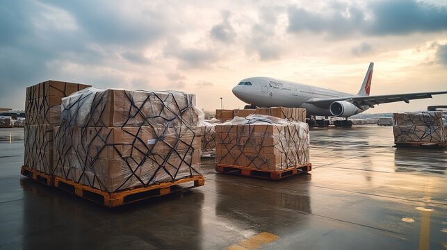 Air cargo freighter Logistics import export goods of freight global