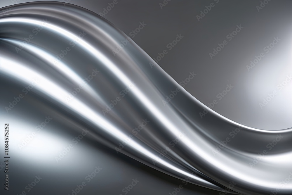 Aufkleber glowing metallic silver sheen gradient display with a soft reflective overlay