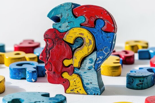 A single puzzle piece featuring a question mark - Powered by Adobe