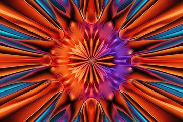 Fototapeta premium Orange Kaleidoscope Backdrop with Swirling Gradient Waves and Vibrant Color Flux