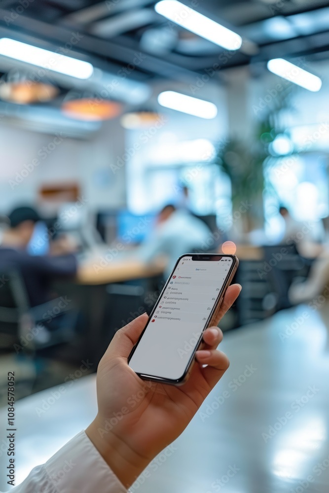 Aufkleber business communication with email app in modern office setting for professional use