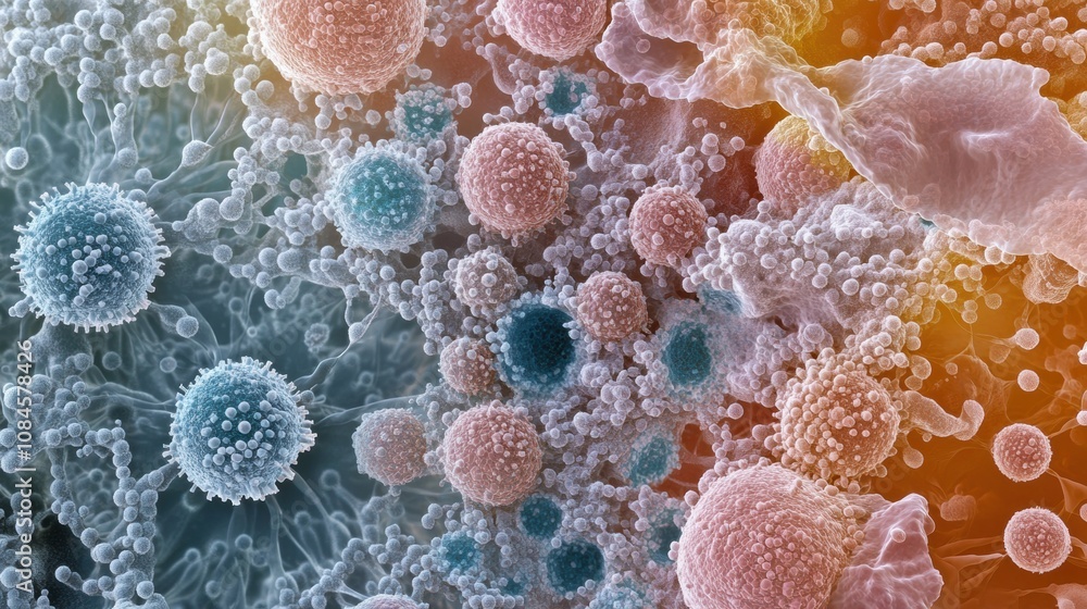Poster this view unveils a variety of cells and structures, showcasing their intricate interactions and act