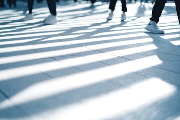People walking together on a city sidewalk