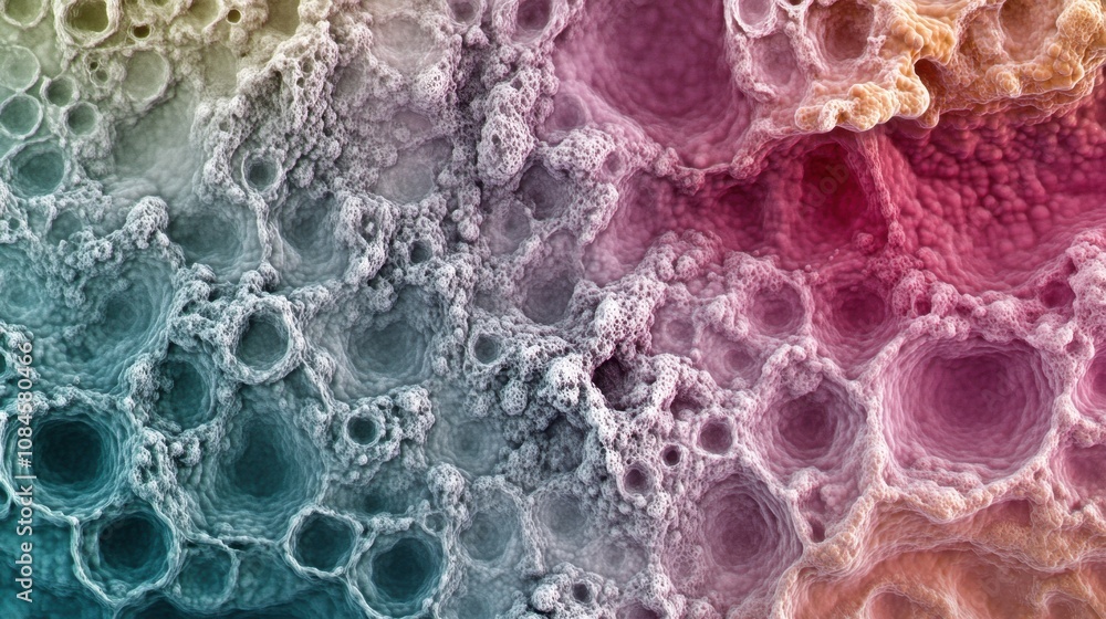 Aufkleber this close-up reveals a stunning variety of cells and structures with unique textures and vivid colo