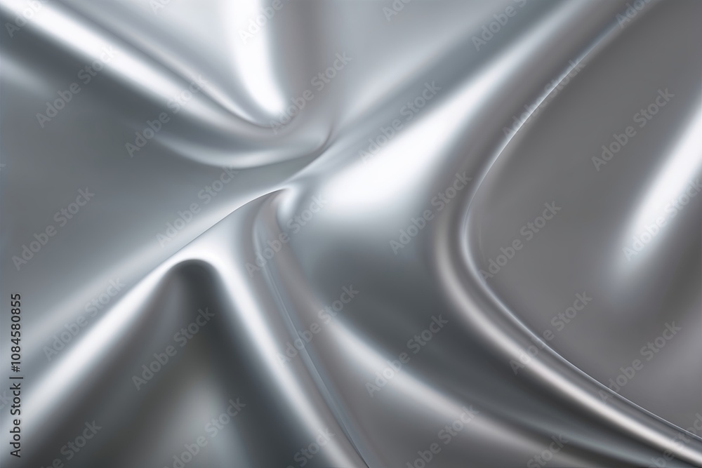Aufkleber shimmering metallic silver gradient with soft reflective overlay display