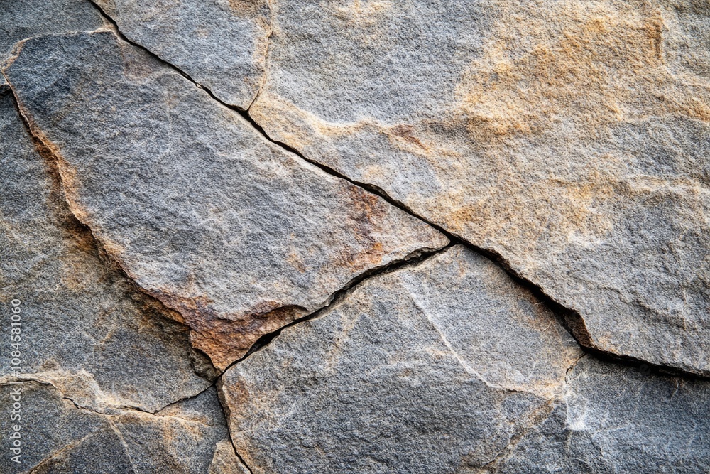 Poster A close-up view of a rocky surface with a crack running through it