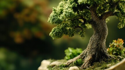 A small potted tree with delicate branches and leaves, perfect for decorative use