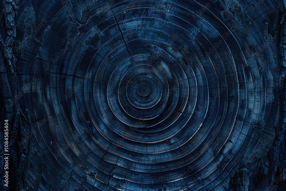 Poster A tree trunk featuring a unique circular design