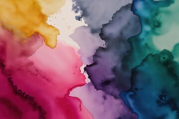 Colorful Watercolor Abstract Background with Blended Hues and Artistic Texture