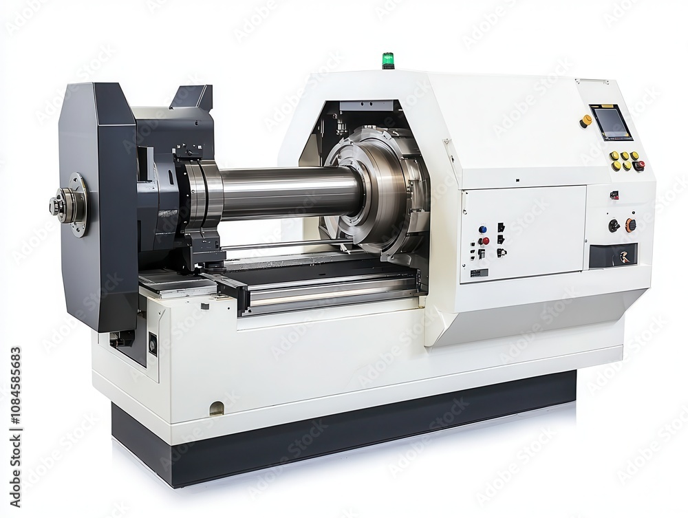 Poster high-precision cnc lathe machine for metalworking applications featuring advanced control systems an