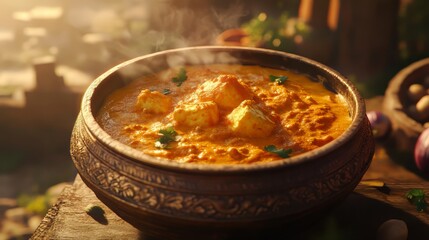 Delicious indian food shahi paneer and butter masala paneer. indian food. Ultra realistic. Photorealistic hypermaximalist advertising photography hyper realistic fine detail