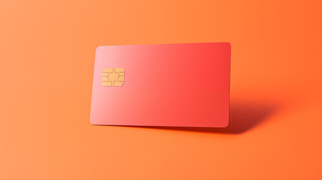 Minimalistic Credit Card Design on Orange Background