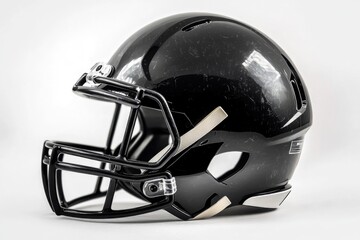 Fototapeta premium A black football helmet against a white background