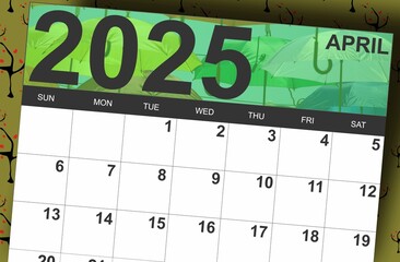 Calendar header for April 2025