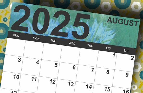 Calendar header for August 2025 - Powered by Adobe