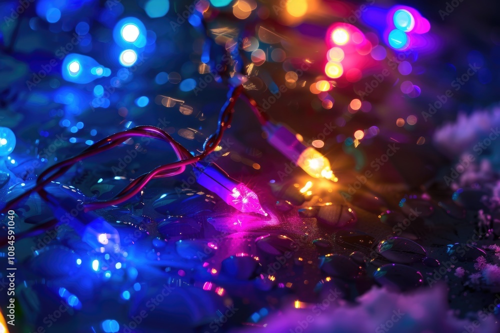 Poster A detailed view of a string of lights