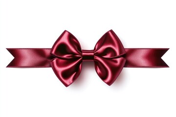 Fototapeta premium A red ribbon tied with a bow on a white background, ideal for decoration or gift wrapping