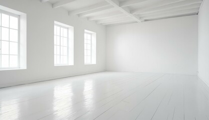 Minimalist White Interior Space with Natural Light